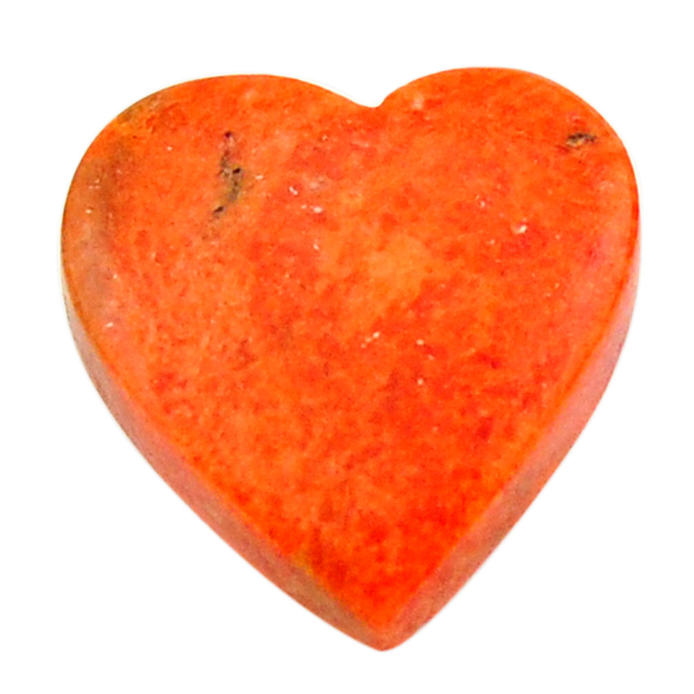 Natural 8.10cts sponge coral red cabochon 16.5x16 mm heart loose gemstone s17865