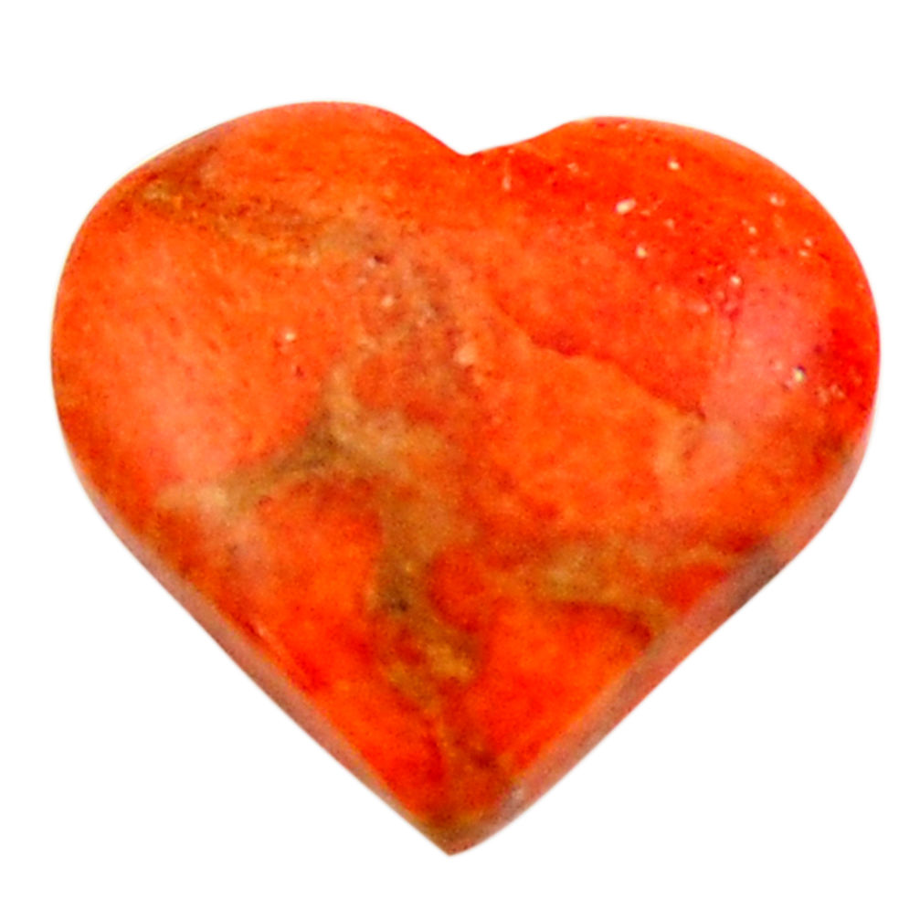 Natural 7.35cts sponge coral red cabochon 16x15 mm heart loose gemstone s17875
