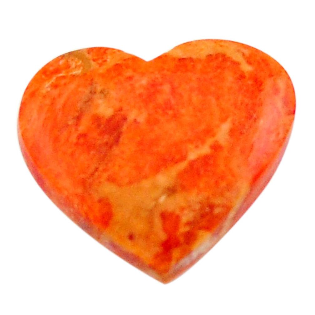 Natural 6.30cts sponge coral red cabochon 17x15 mm heart loose gemstone s17873