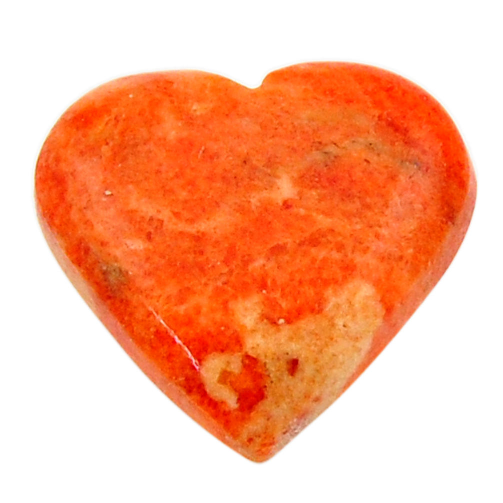 Natural 7.40cts sponge coral red cabochon 17x16 mm heart loose gemstone s17868