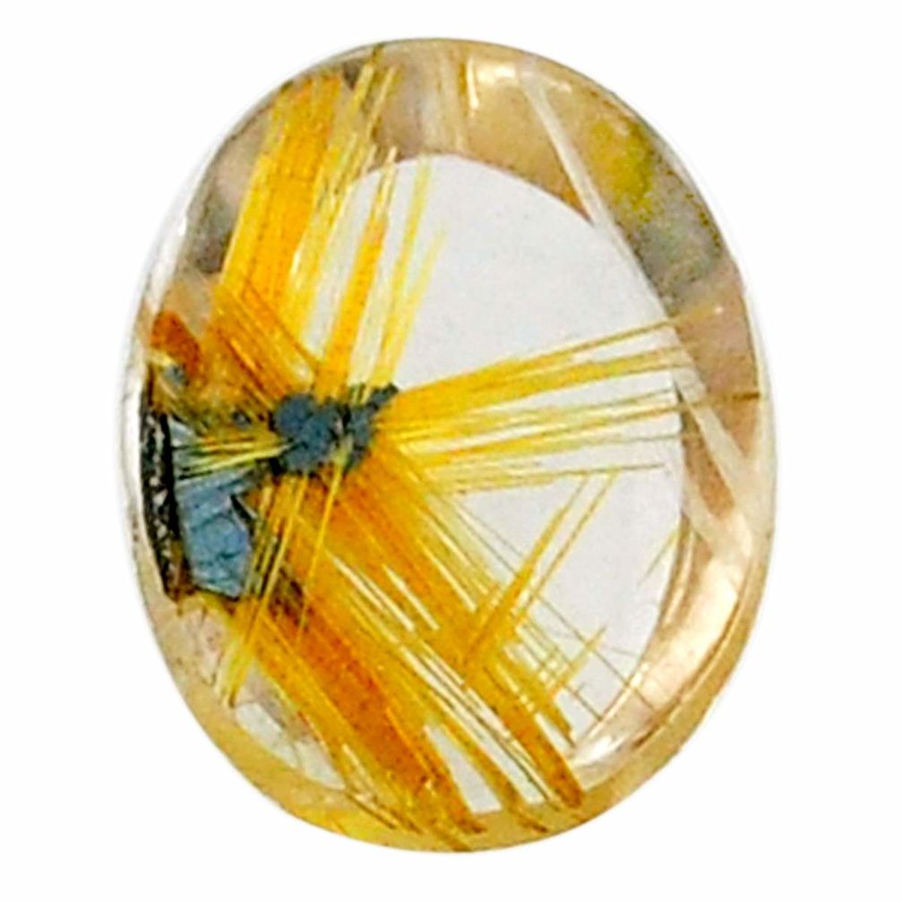 Natural 6.30cts star rutilated quartz golden 14x10 mm oval loose gemstone s21221