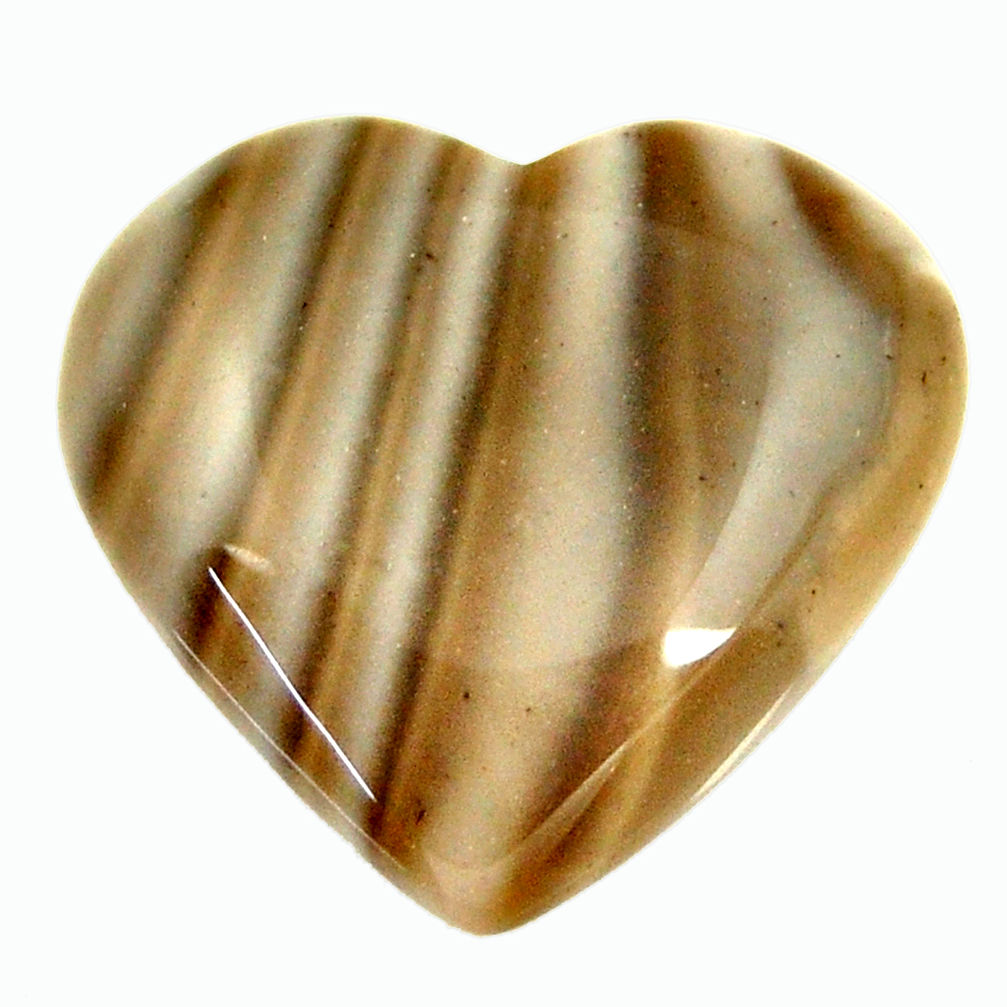 Natural 13.25cts striped flint ohio grey 20x18.5 mm heart loose gemstone s17360