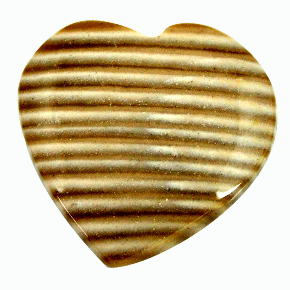 Natural 13.35cts striped flint ohio grey 21x21 mm heart loose gemstone s17326