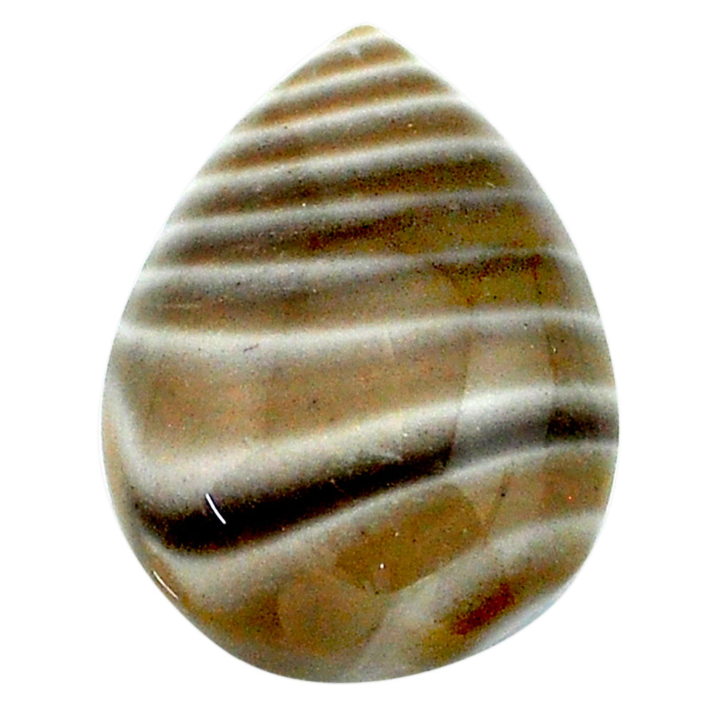 Natural 17.40cts striped flint ohio grey 22.5x15.5 mm pear loose gemstone s23203