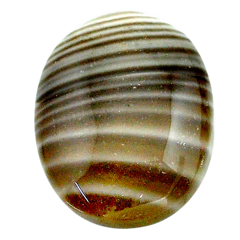 Natural 18.10cts striped flint ohio grey 23x17.5 mm oval loose gemstone s23210