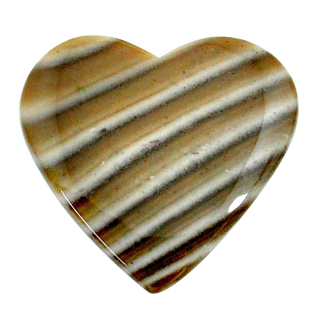 Natural 17.40cts striped flint ohio grey 24x23.5 mm heart loose gemstone s24470