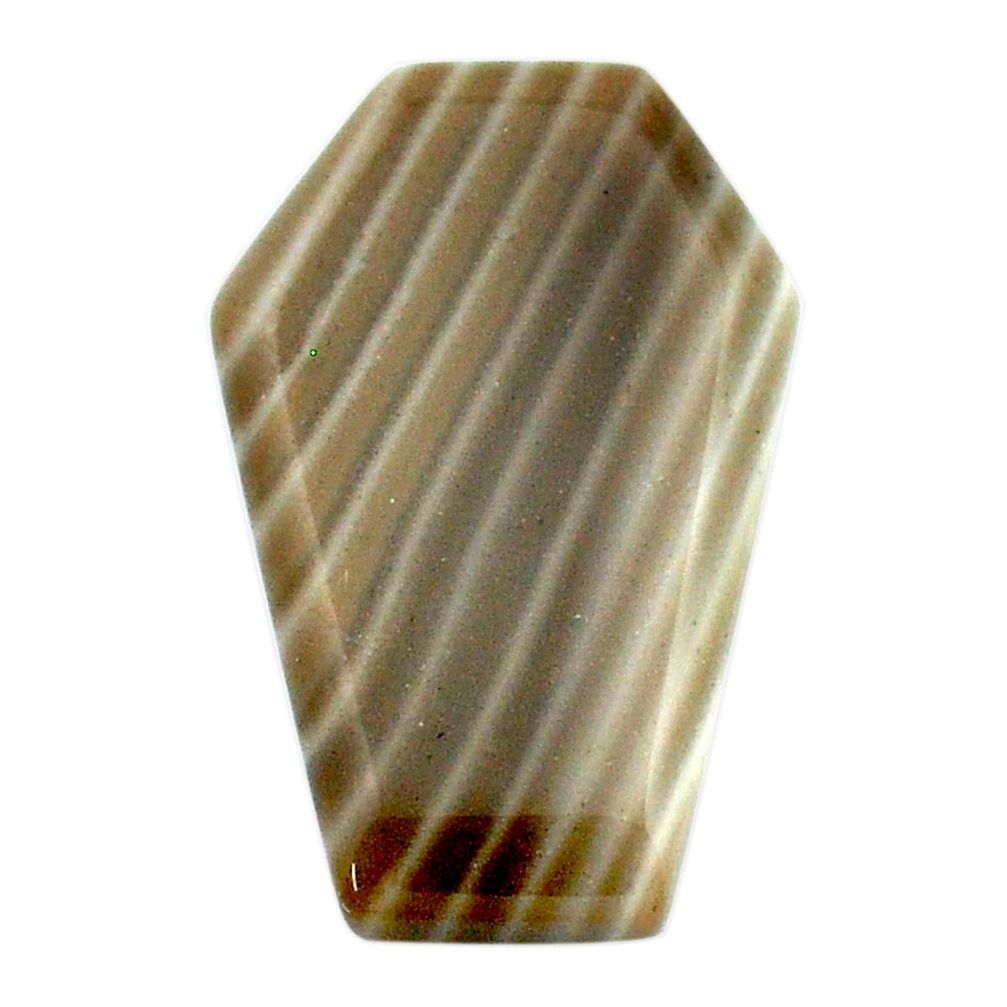 Natural 17.95cts striped flint ohio grey 25.5x16 mm coffin loose gemstone s27294