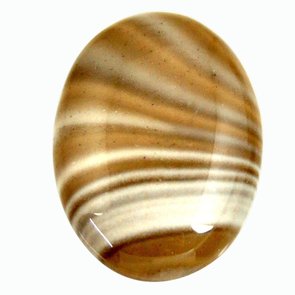 Natural 22.40cts striped flint ohio grey 26x19 mm oval loose gemstone s17324