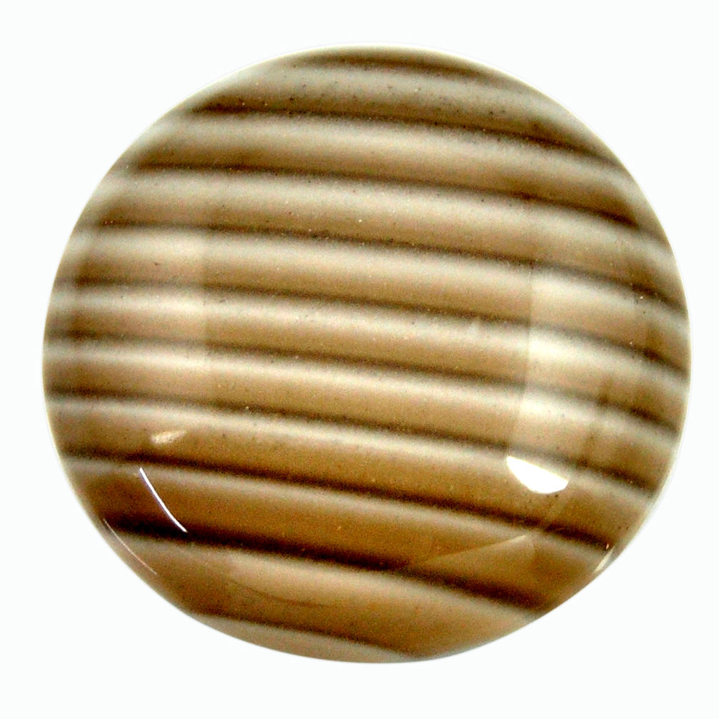 Natural 40.15cts striped flint ohio grey 26x26 mm oval loose gemstone s17353