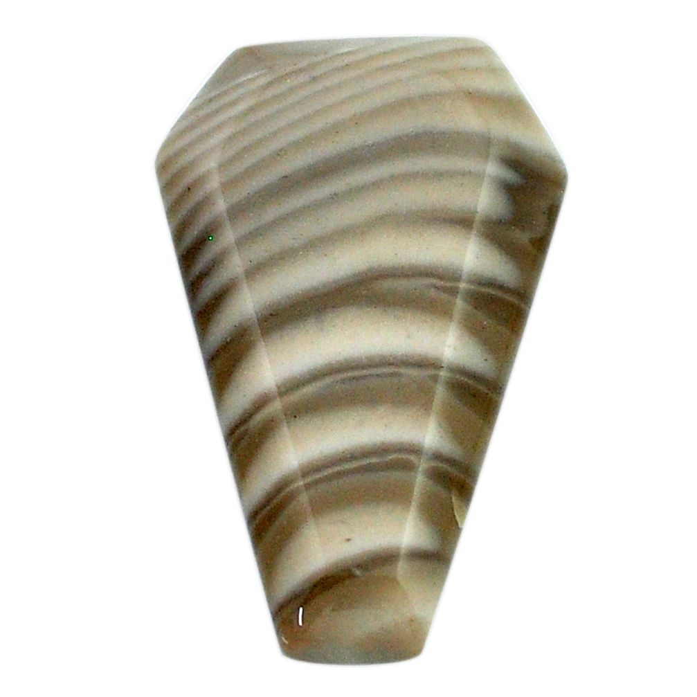 Natural 17.70cts striped flint ohio grey 27x17 mm coffin loose gemstone s27292