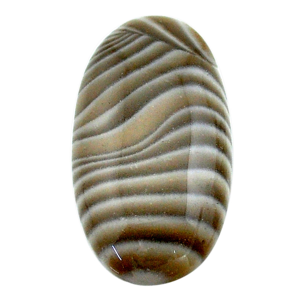 Natural 21.20cts striped flint ohio grey 29x15.5 mm oval loose gemstone s23199