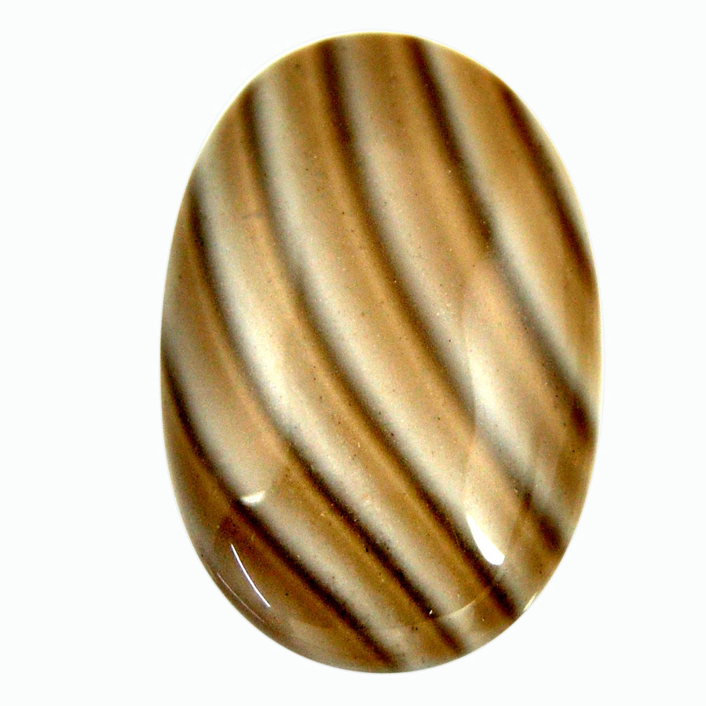 Natural 32.40cts striped flint ohio grey 31x20 mm oval loose gemstone s17327