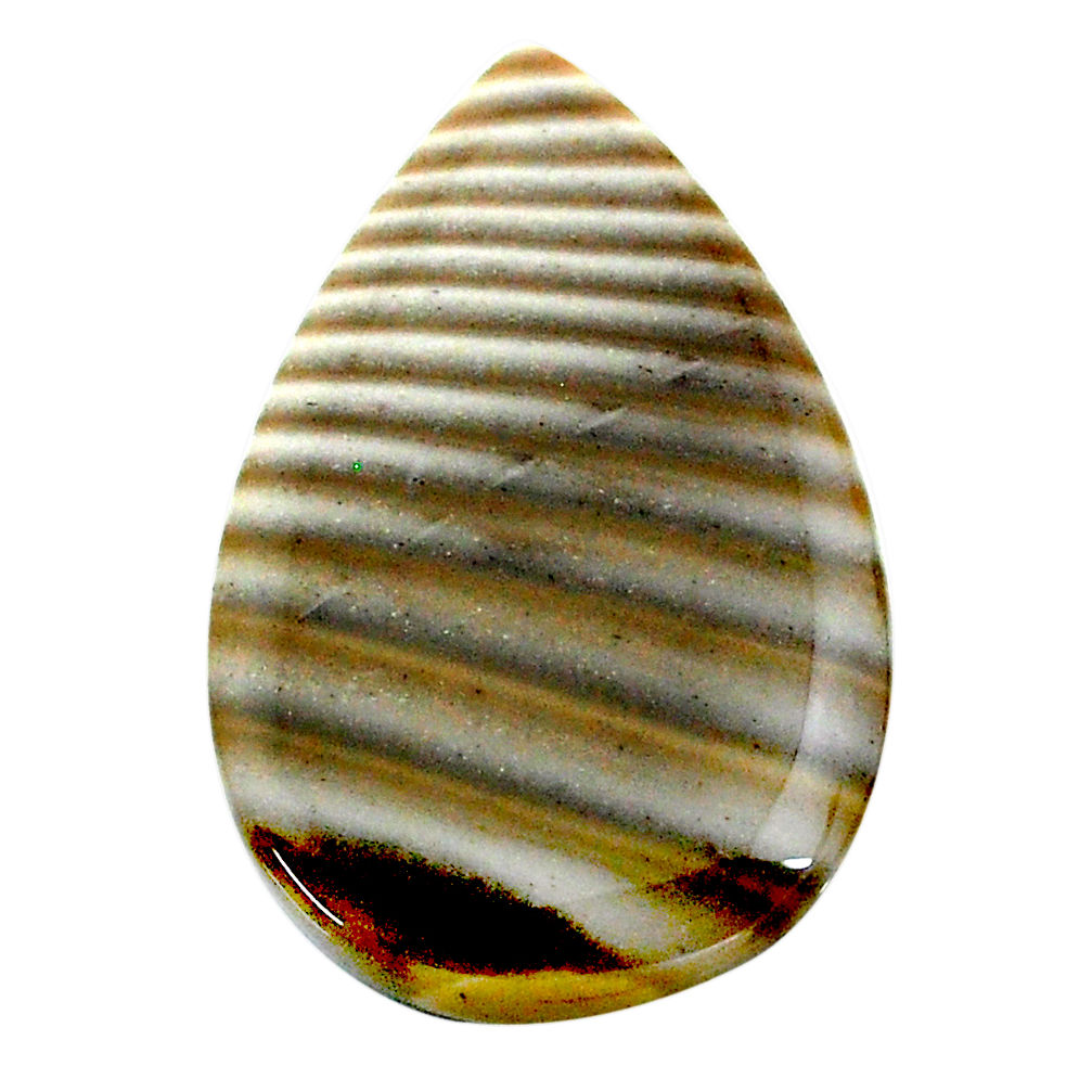 Natural 22.40cts striped flint ohio grey 32.5x20 mm pear loose gemstone s24484