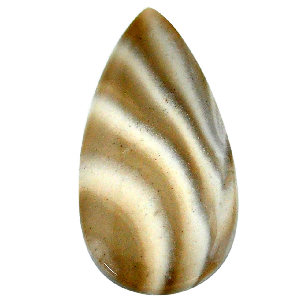 Natural 16.30cts striped flint ohio grey 32x15.5 mm pear loose gemstone s23188