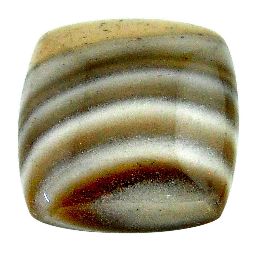 Natural 17.10cts striped flint ohio grey cabochon 18x18 mm loose gemstone s23207