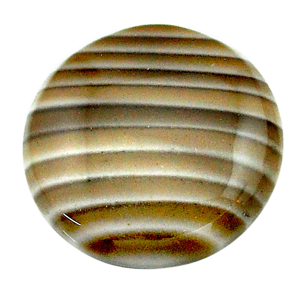 Natural 17.40cts striped flint ohio grey cabochon 19x19 mm loose gemstone s23209