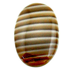 Natural 12.40cts striped flint ohio grey cabochon 21x14 mm loose gemstone s23185