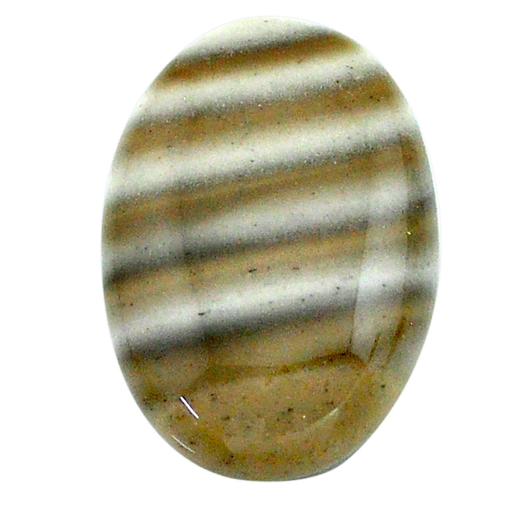 Natural 18.45cts striped flint ohio grey cabochon 23x15 mm loose gemstone s23220