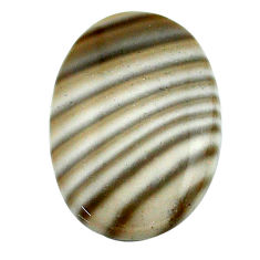 Natural 15.10cts striped flint ohio grey cabochon 23x16 mm loose gemstone s23198