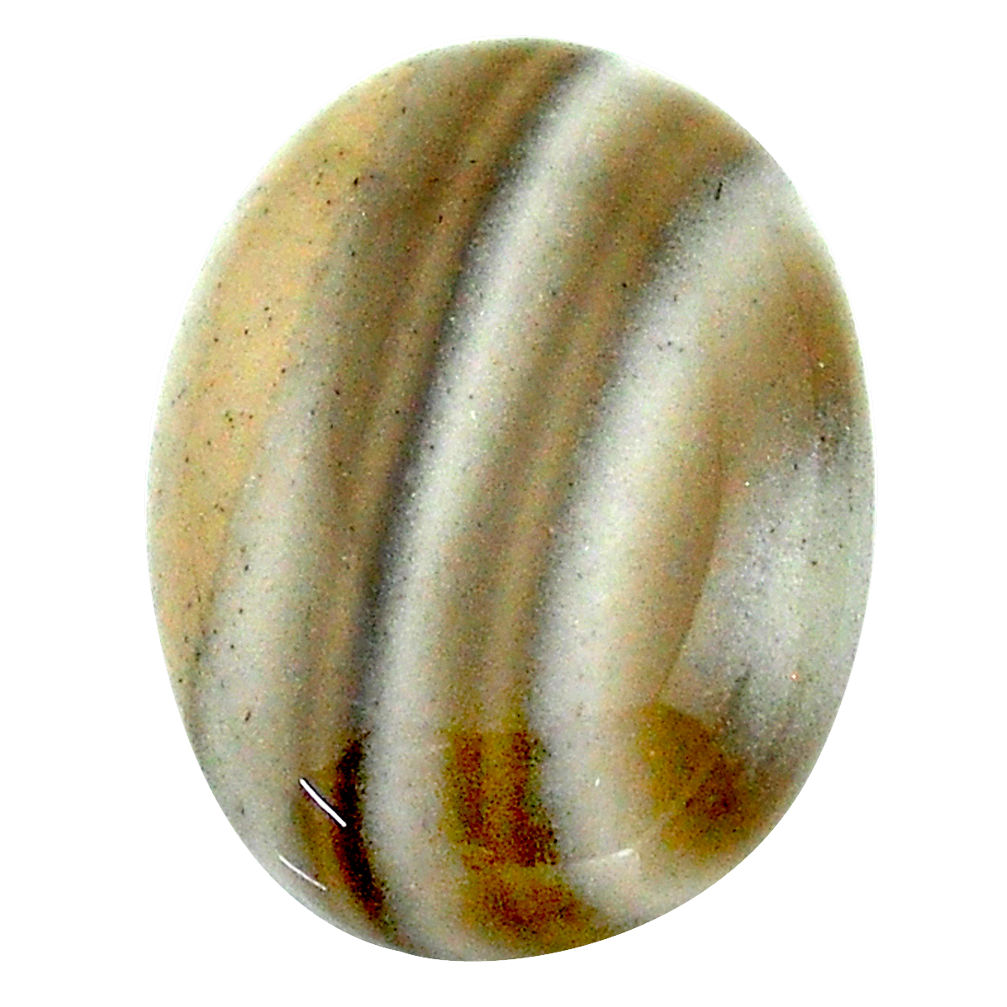 Natural 19.35cts striped flint ohio grey cabochon 23x17 mm loose gemstone s23186