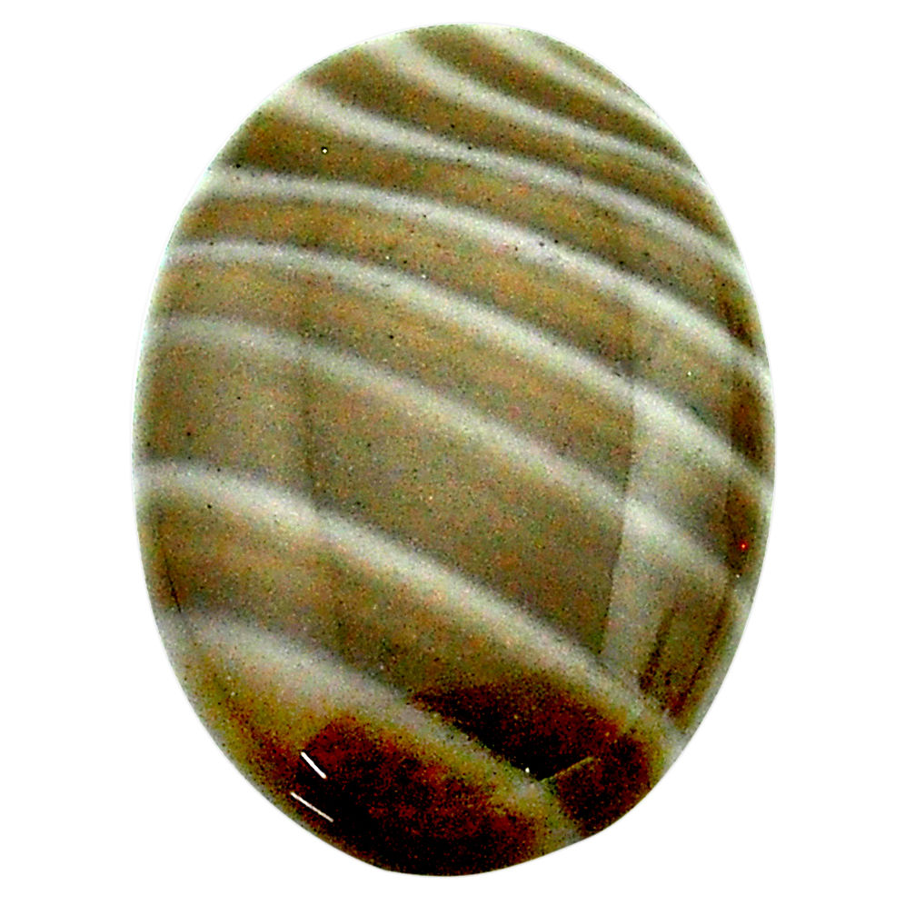 Natural 18.45cts striped flint ohio grey cabochon 24x16 mm loose gemstone s23218