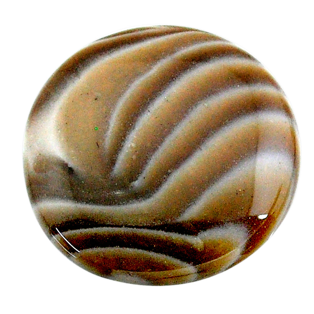 Natural 23.40cts striped flint ohio grey cabochon 24x24 mm loose gemstone s24491