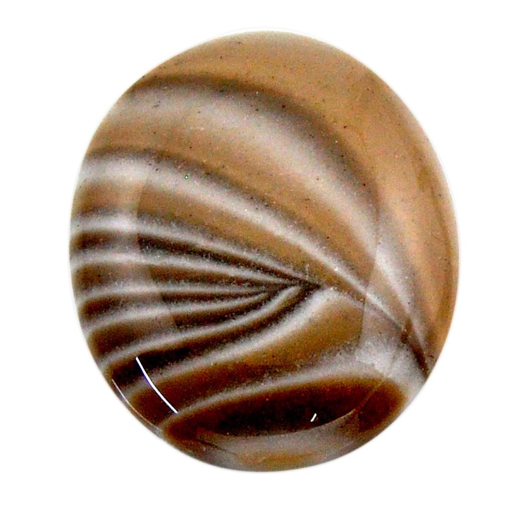 Natural 23.10cts striped flint ohio grey cabochon 25x21 mm loose gemstone s19289