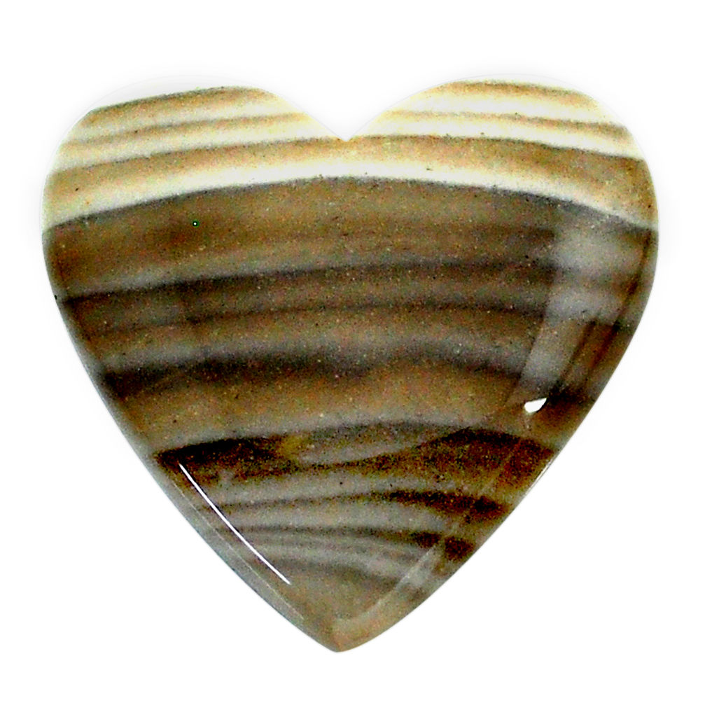 Natural 26.20cts striped flint ohio grey cabochon 26x25 mm loose gemstone s24472