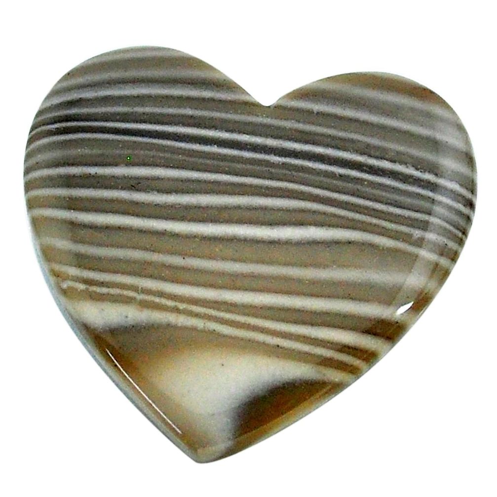 Natural 22.40cts striped flint ohio grey cabochon 27x25 mm loose gemstone s24473