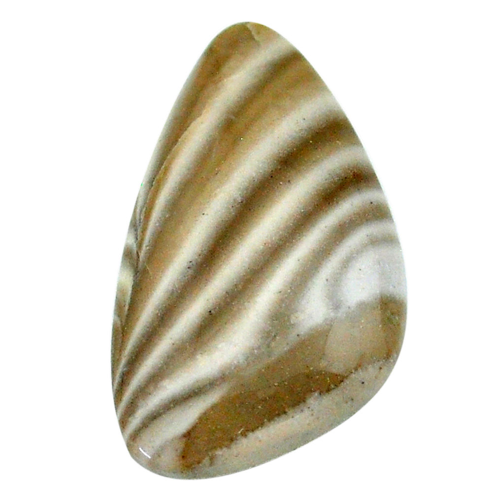 Natural 17.05cts striped flint ohio grey cabochon 29x16 mm loose gemstone s23195