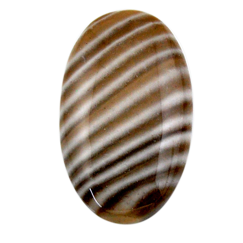 Natural 23.10cts striped flint ohio grey cabochon 30x17 mm loose gemstone s19295