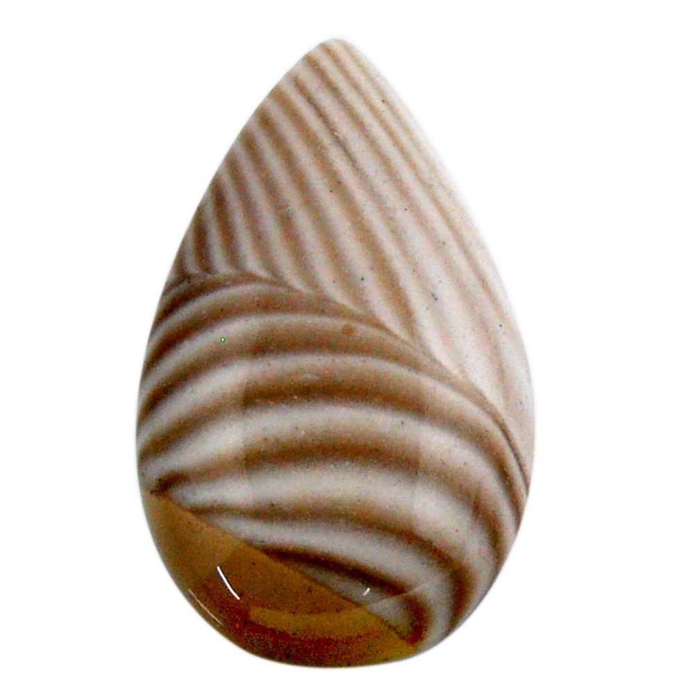 Natural 23.15cts striped flint ohio grey cabochon 30x18 mm loose gemstone s19288