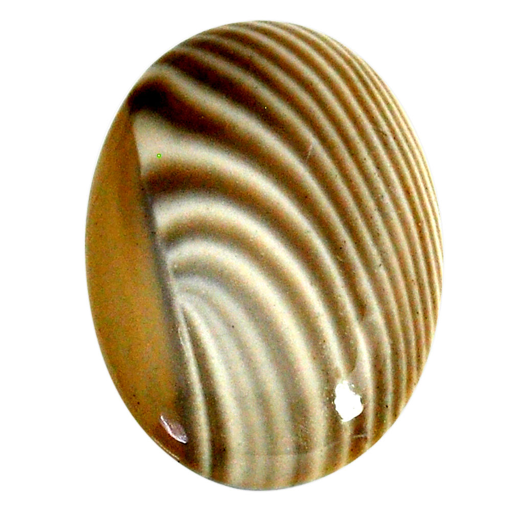 Natural 25.15cts striped flint ohio grey cabochon 30x21 mm loose gemstone s22376