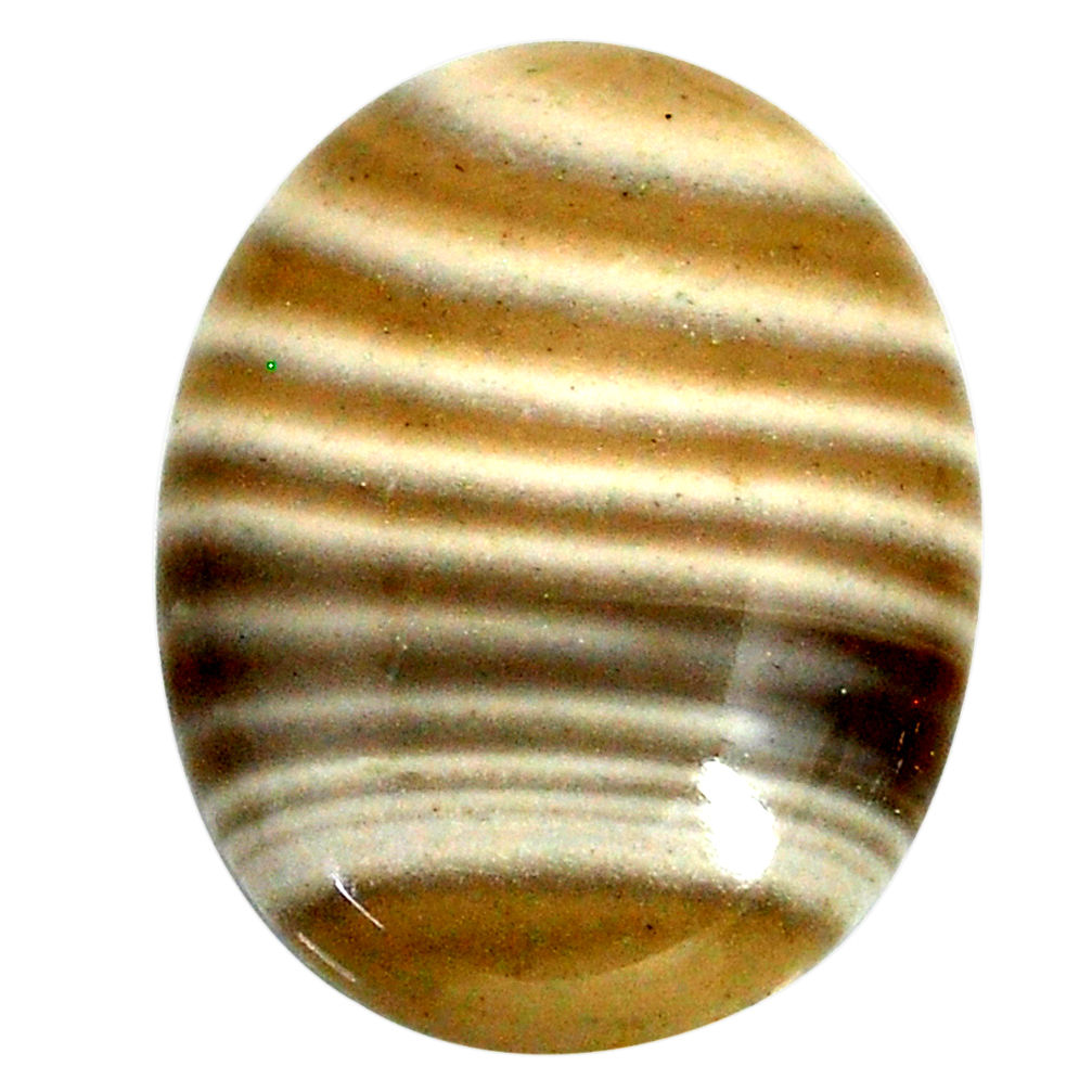 Natural 32.40cts striped flint ohio grey cabochon 30x22 mm loose gemstone s22375