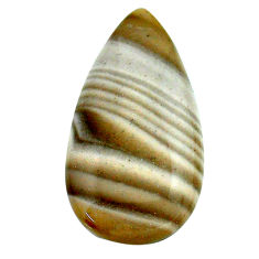 Natural 19.45cts striped flint ohio grey cabochon 31x16 mm loose gemstone s23205
