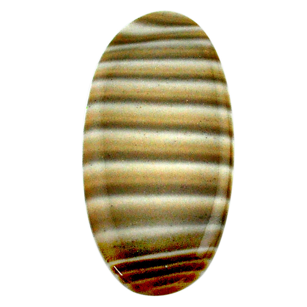 Natural 17.40cts striped flint ohio grey cabochon 32x15 mm loose gemstone s23184
