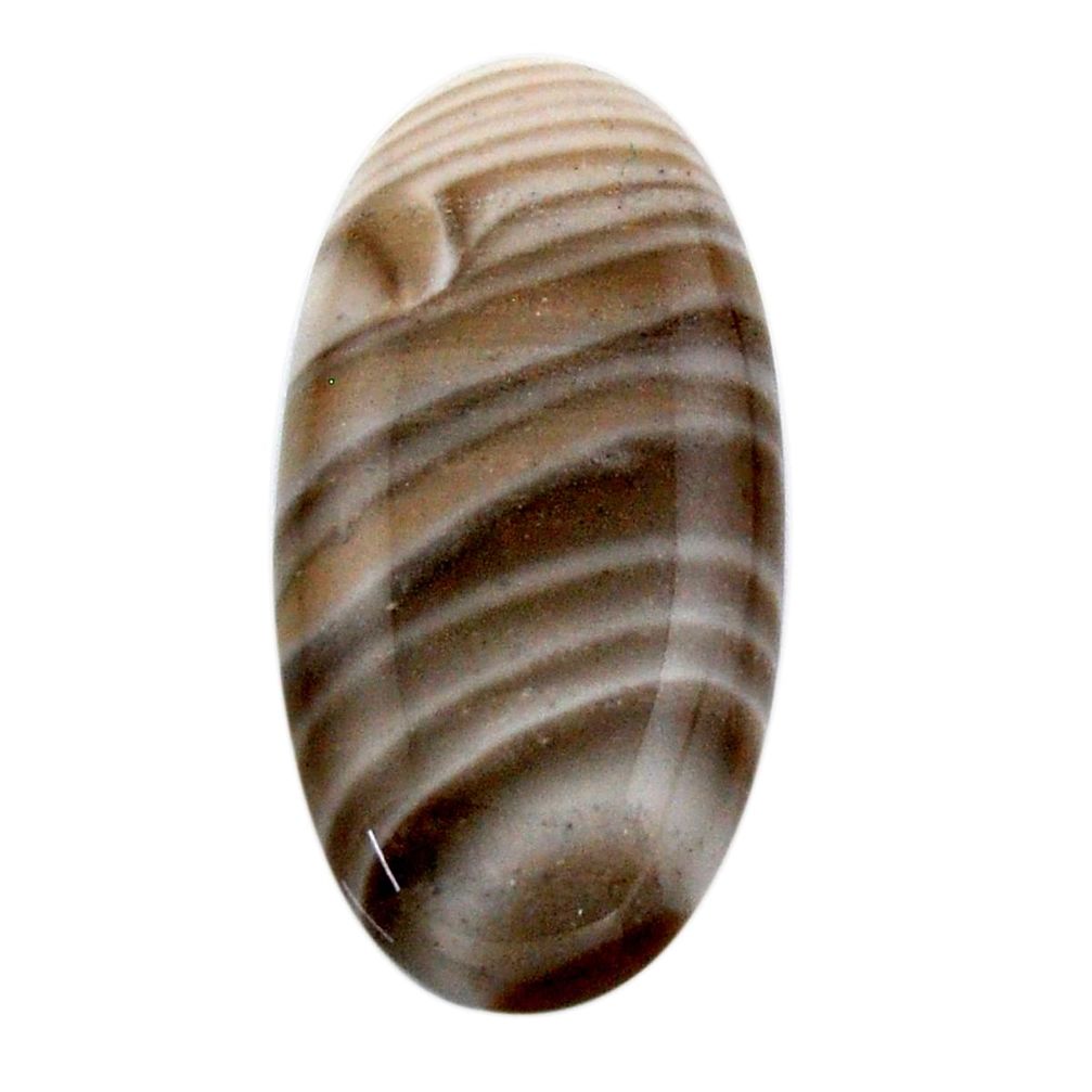 Natural 24.10cts striped flint ohio grey cabochon 32x16 mm loose gemstone s19296