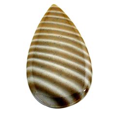 Natural 22.40cts striped flint ohio grey cabochon 34x20 mm loose gemstone s24482