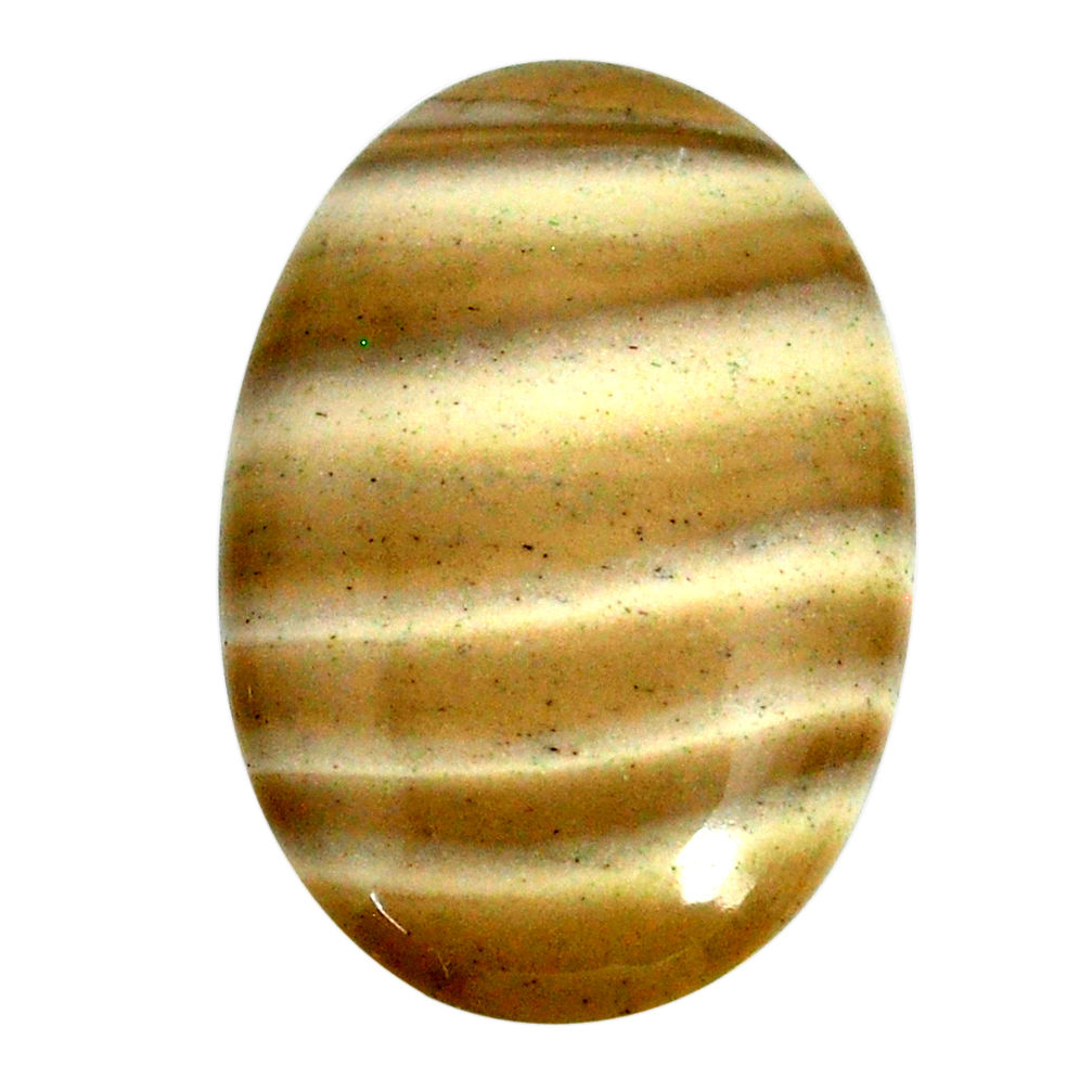 Natural 31.30cts striped flint ohio grey cabochon 34x22 mm loose gemstone s22373