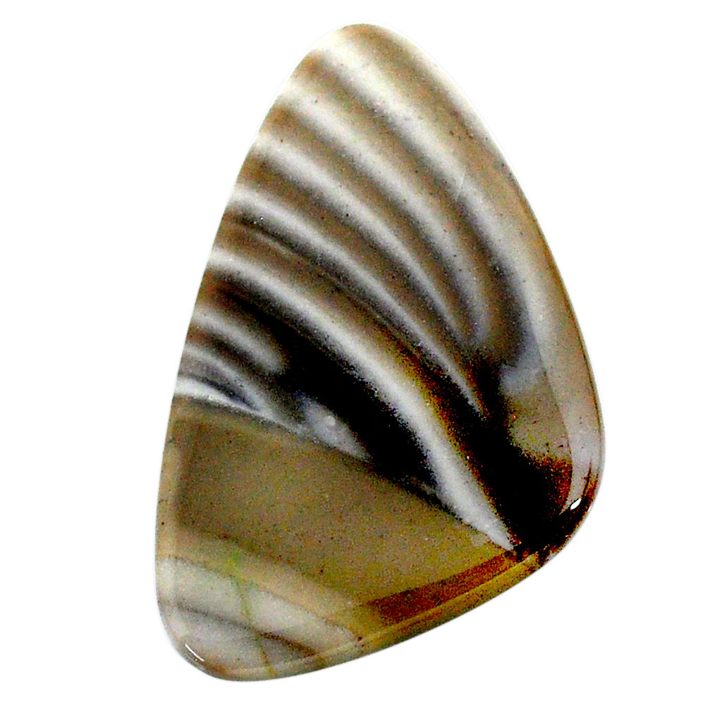 Natural 21.20cts striped flint ohio grey cabochon 35x21 mm loose gemstone s24500