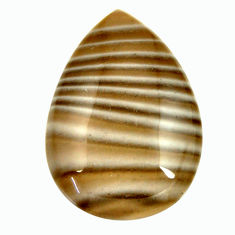 Natural 41.30cts striped flint ohio grey cabochon 35x24 mm loose gemstone s17342