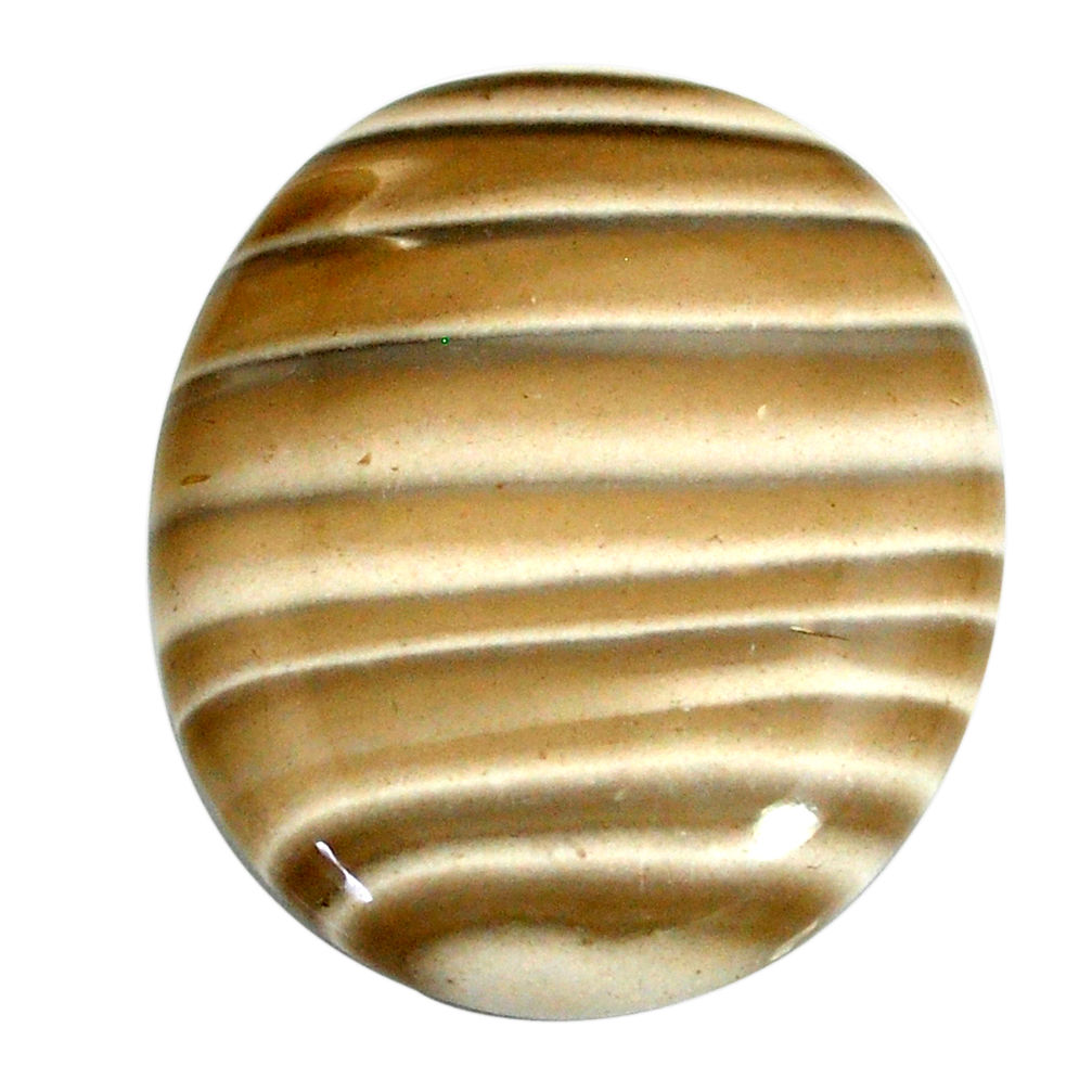 Natural 54.45cts striped flint ohio grey cabochon 35x29 mm loose gemstone s22378