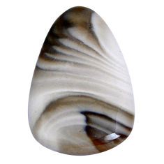 Natural 63.25cts striped flint ohio grey cabochon 46x29 mm loose gemstone s29618