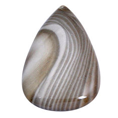 Natural 64.35cts striped flint ohio grey cabochon 46x30 mm loose gemstone s29600