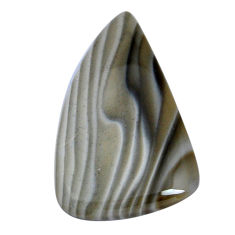 Natural 56.25cts striped flint ohio grey cabochon 49x30 mm loose gemstone s29620