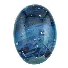 Natural 11.25cts swedish slag blue cabochon 21x14 mm oval loose gemstone s24151