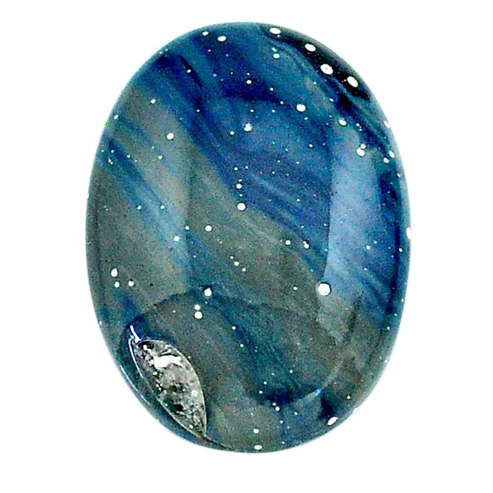 Natural 13.35cts swedish slag blue cabochon 21x15 mm oval loose gemstone s24152