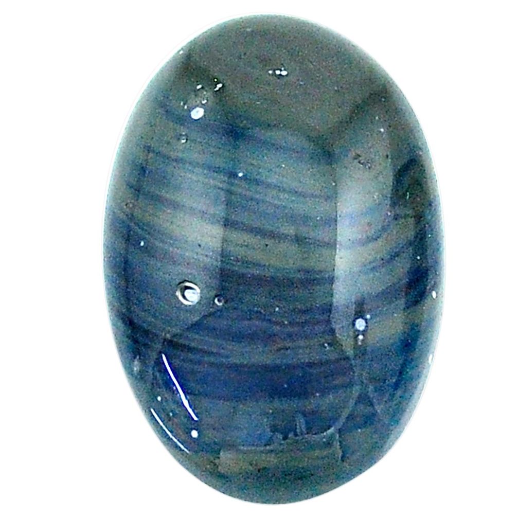 Natural 15.30cts swedish slag blue cabochon 22x14 mm oval loose gemstone s24143