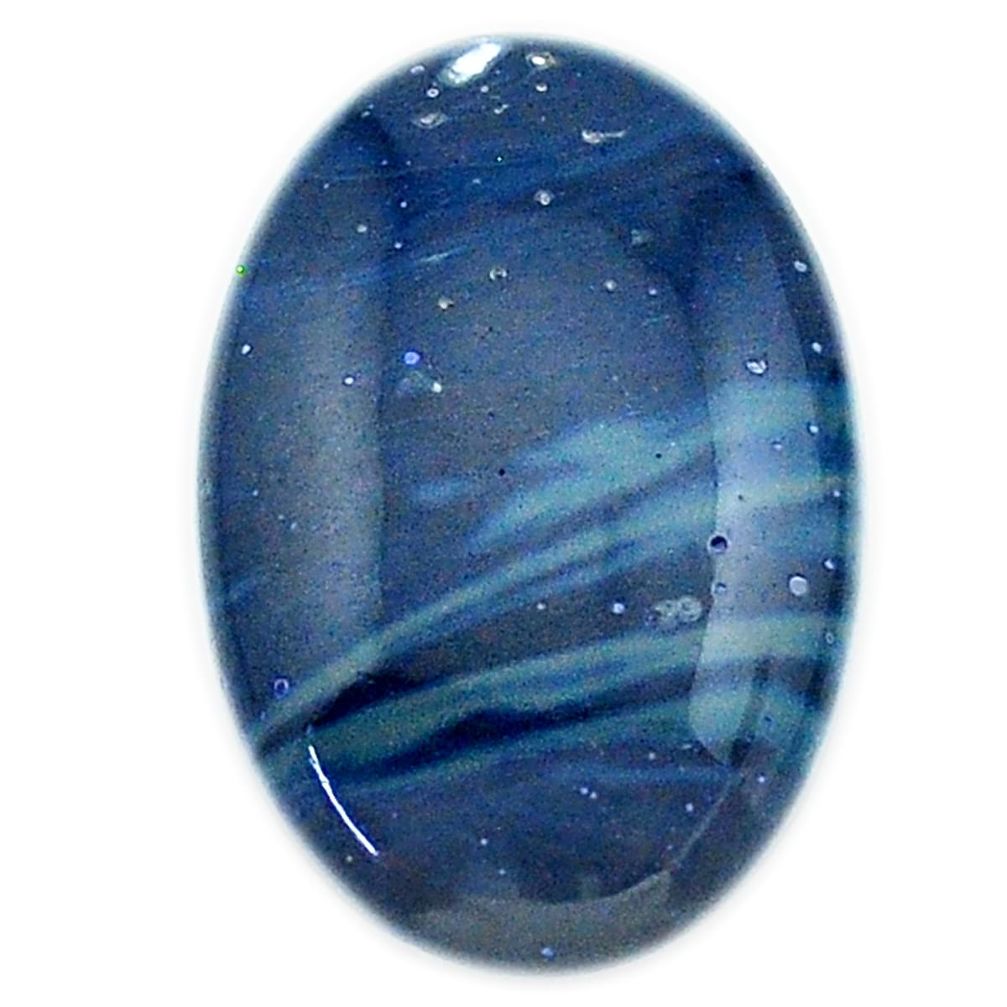 Natural 12.40cts swedish slag blue cabochon 23x15 mm oval loose gemstone s24157