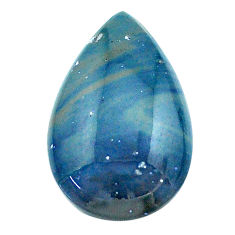Natural 15.45cts swedish slag blue cabochon 24x15 mm pear loose gemstone s24150